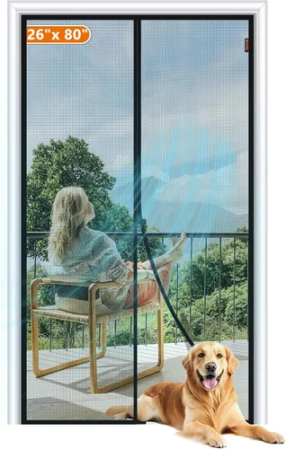 Miniatura 25 de MAGZO Mosquitera Magnética para Puerta Se Ajusta a Puerta de Tamaño 25 x 63 Pulgadas, Tamaño de Mosquitera 27" x 64" Imanes Fuertes de Malla, Red