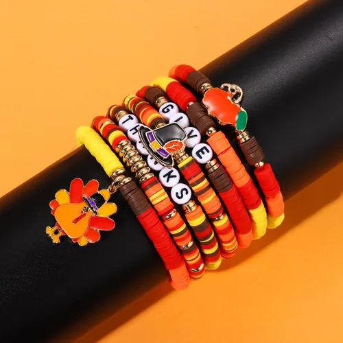 Miniatura 20 de Surfer Heishi - Pulseras apilables para mujer, apilables, de vinilo arcoíris, disco de arcilla, pulseras elásticas para la amistad, joyería bohemia