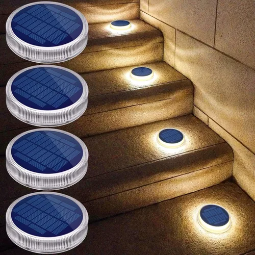Miniatura 14 de YiLaie Luces Solares Azules para Muelle al Aire Libre Impermeables, Luces de Advertencia para Entrada Solares para Embarcaciones (Paquete de 4)