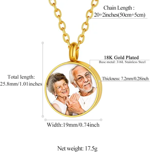 Miniatura 284 de FindChic Collares personalizados con urna para cenizas, barra vertical, gato, luna, reloj de arena, garra de perro, acero inoxidable, chapado en oro