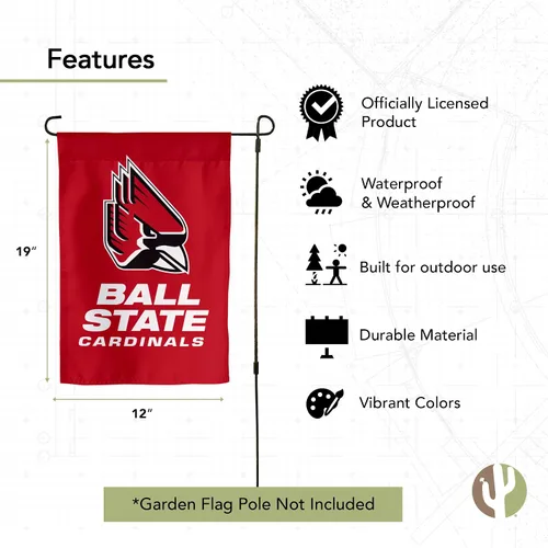 Miniatura 4 de Desert Cactus Bandera de jardín de la Universidad Estatal de Bola BSU Cardinals Ball U Banner 100% poliéster (diseño A)