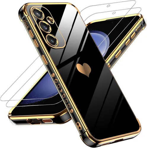 Miniatura 81 de LeYi for Moto G 5G 2025 Case: with Tempered Glass Screen Protector [2 Pcs]+ Full Camera Lens Protection,Love Heart Plating Cute Luxury Soft TPU