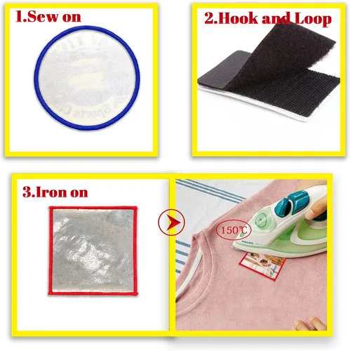Miniatura 3 de Parches personalizados con nombre personalizado con borde Merrowed para coser con gancho y bucle para planchar para añadir tu foto/logotipo/texto 2