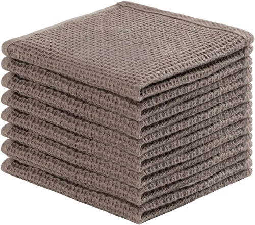 joybest Paños de cocina de algodón, paquete de 8 paños de cocina de tejido de gofre, ultra suaves, absorbentes, paños de secado rápido, trapos de