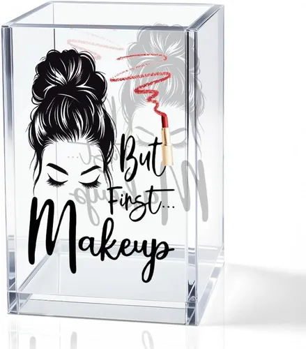 Miniatura 16 de I Came I Saw I - Soporte para cosméticos de acrílico contorneado, divertido soporte para brochas de maquillaje floral, regalos para cosmetólogas