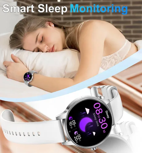 Miniatura 3 de Relojes inteligentes para mujer, rastreadores de actividad de 1.27 pulgadas con llamadas Bluetooth (respuesta y marca), frecuencia cardíaca, sueño