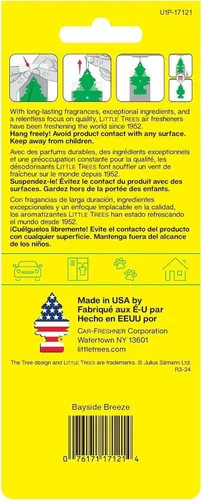Miniatura 3 de Little Trees Ambientador colgante de cartón para automóvil, hogar y oficina, Bayside Breeze (paquete de 6)