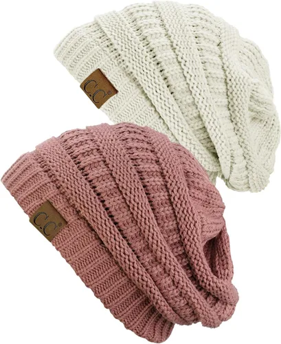 Miniatura 38 de Gorro a la moda de tejido suave abultado, cálido y elástico de C.C