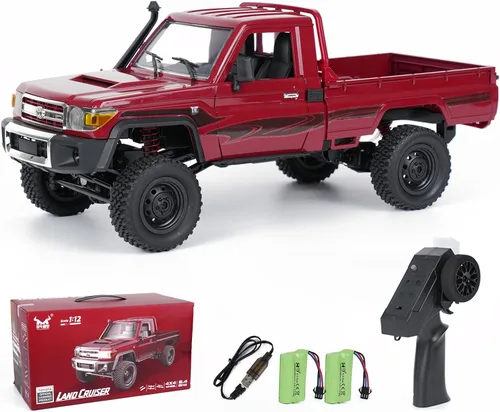 MN-82 RC Rock Crawler Coche Camioneta Toyota Escala 1/12, Camión de Control Remoto Todoterreno 4WD 2.4GHz, Modos de 2 Velocidades, 2×1200mAh