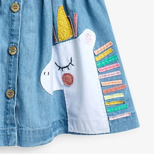 Miniatura 2 de HILEELANG Vestidos de manga corta para niñas pequeñas