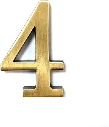 Números de buzón de 2 pulgadas de aleación de zinc hueca, números de dirección de puerta 3D autoadhesivos para casa, apartamento, oficina, bronce