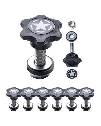 Miniatura 26 de Juego de Ancla y Anillo en D GP, 6 Pernos de Anclaje de Amarre con Tuercas de Tornillo y 6 Anillos en D para Remoción Rápida del Techo del Jeep