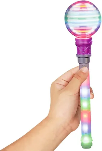 Miniatura 4 de ArtCreativity Varita de luz para niños, varita de juguete giratoria LED de 14 pulgadas con baterías incluidas, divertido juguete de varita iluminada
