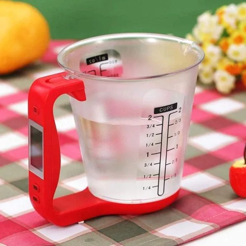 Miniatura 2 de Cocina Medición Taza Escala LCD Pantalla Digital para Hornear Té Pesaje Café Rojo
