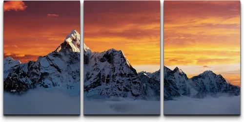 Miniatura 122 de wall26 Lienzo enmarcado para pared, juego de arte de noche estrellada sobre montañas, cielo nocturno tranquilo, naturaleza, desierto, fotografía