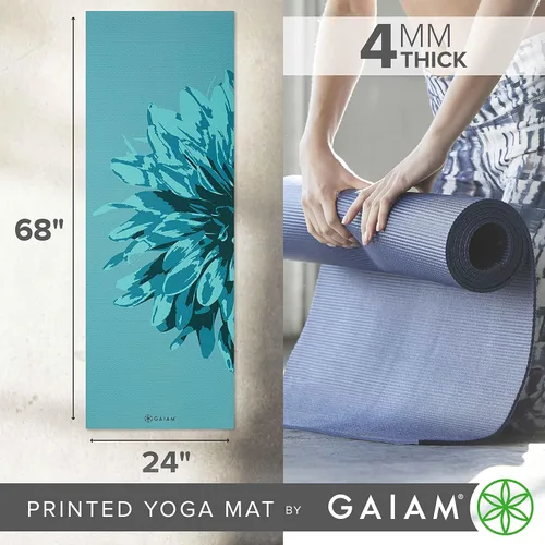 Miniatura 3 de Gaiam - Tapete de yoga con estampado, antideslizante para ejercicio y fitness para todo tipo de yoga, pilates y ejercicios en el suelo Vibrante