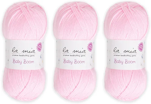 Miniatura 35 de 1 madeja La Mia Baby Boom, hilo acrílico 100% antipilling para tejer y ganchillo para tejer y ganchillo, 3.53 oz (3.5 onzas) / 820.2 ft