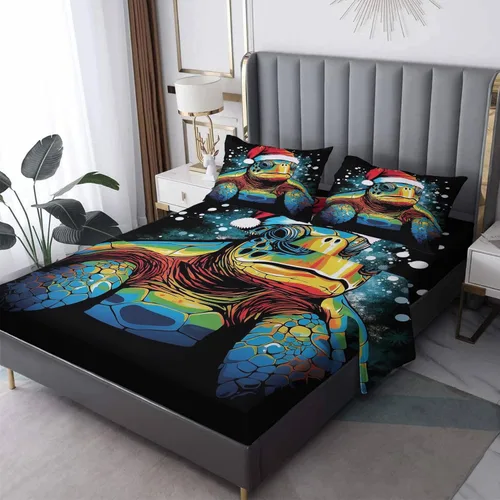 Miniatura 11 de Sábanas de alce de Navidad tamaño King – Sábanas de cama de animales del bosque, microfibra suave, bolsillo profundo, sábanas y fundas de almohada