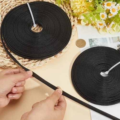 Miniatura 3 de Protectores de cable de polietileno de 65.6 pies, 2 tamaños, expandibles, trenzados, tubería de malla de alambre flexible, telar de manga de arnés