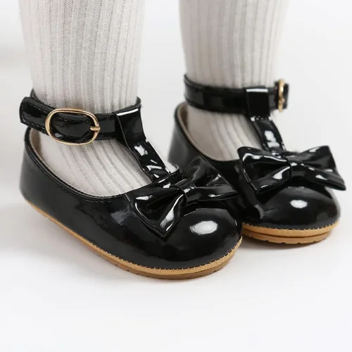 Miniatura 3 de Zapatos planos Mary Jane para bebés y niñas con Bownot, suela suave, suela suave, piel sintética, recién nacidos, primeros pasos, para fiesta