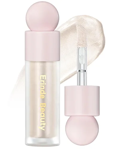 Erinde Iluminador líquido, Barra bronceadora facial, Acabado natural brillante, Crema iluminadora sedosa y ligera de mezcla fácil, Sin crueldad, 01#