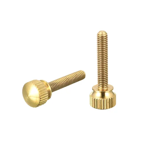Miniatura 9 de uxcell 2 tornillos moleteados para el pulgar, pernos de hombro de latón M5x8mm, perillas de agarre escalonadas para PC, electrónicos, mecánicos