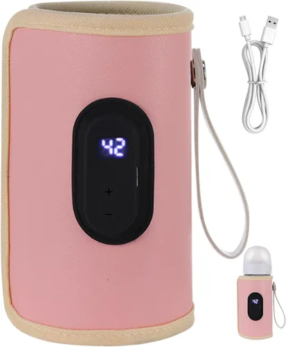 Miniatura 10 de Calentador de biberones portátil de 18 W, calentador de biberones de calentamiento rápido, temperatura ajustable, USB, calentador de biberones