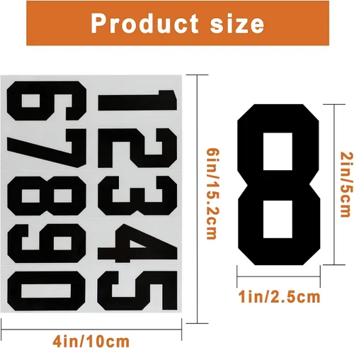 Miniatura 2 de 100 calcomanías reflectantes para números de buzón, autoadhesivas, reflectantes en letras mayúsculas, calcomanías de vinilo para buzón para Negro