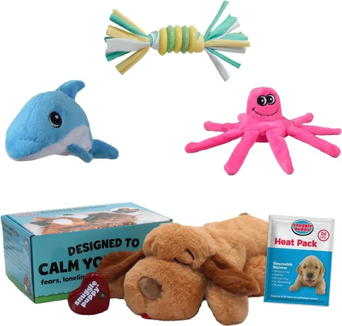 Miniatura 7 de Snuggle Puppy - Juguete original para cachorros con pulso y paquete de calor de sensación real, ayuda calmante para dormir para la ansiedad
