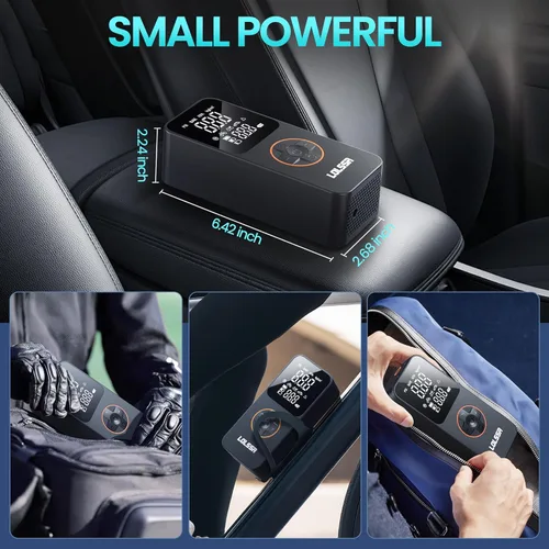 Miniatura 5 de Inflador de neumáticos, compresor de aire portátil, bomba de aire eléctrica inalámbrica de 150 PSI para automóvil, motocicleta, bicicleta, bola