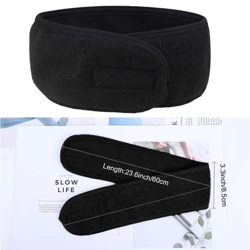 Miniatura 3 de LADES Diadema facial de spa para mujer, tela de rizo suave con gancho y bucle ajustables, ajuste cómodo y seguro para cuidado de la piel