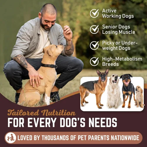 Miniatura 5 de All American Canine Ganador de peso para perros – Suplemento alimenticio para perros alto en calorías y proteína en polvo para un rápido aumento