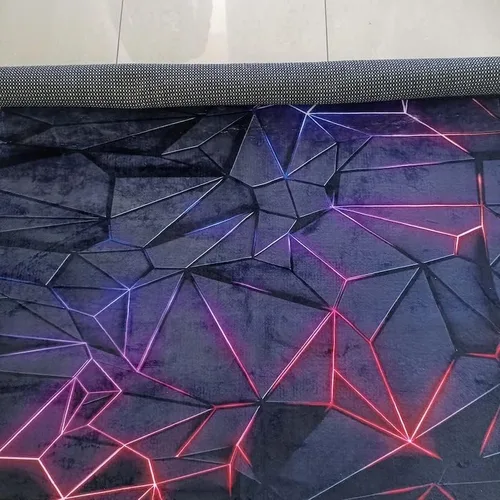 Miniatura 6 de Alfombra de sala de juegos, alfombra de deportes electrónicos, alfombra de aspecto neón, alfombra colorida, alfombra de juegos, alfombra morada