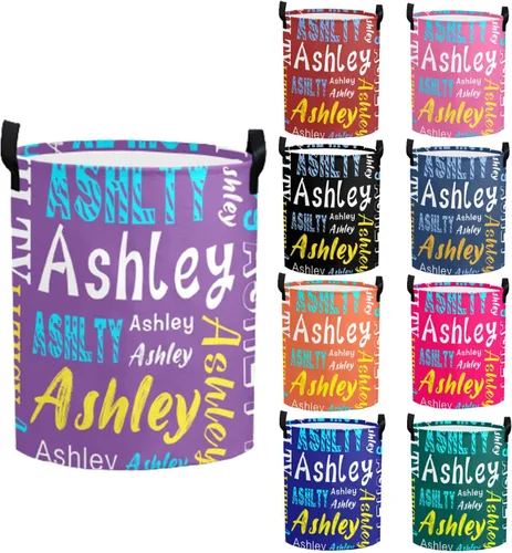 Miniatura 19 de Cesta de lavandería personalizada con nombre, cesta de lavandería plegable con asa para baño, sala de estar, dormitorio Color: 13