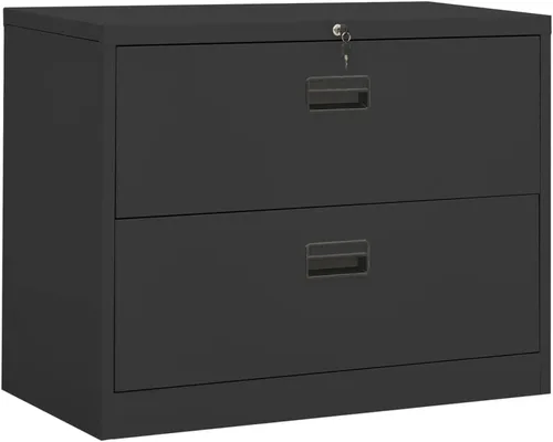 Miniatura 21 de Archivador de metal de 2 cajones, archivador de acero para oficina con cerradura para el hogar y la oficina, 35.4 x 18.1 x 28.5 pulgadas (blanco)