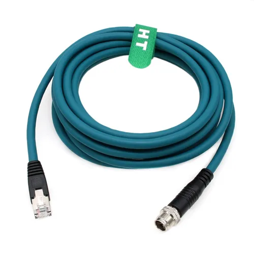 Miniatura 9 de M12 Ethernet 8 Pin X-Code RJ45 CAT-7e GigE Cable para cámara Basler Cognex Vision Sensor Lector de Código de Barras PLC Router Switch Red 1M