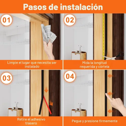 Miniatura 8 de Burlete de goma en forma de D, burlete autoadhesivo para puerta, burlete insonorizante para ventanas, 23 pies, color negro