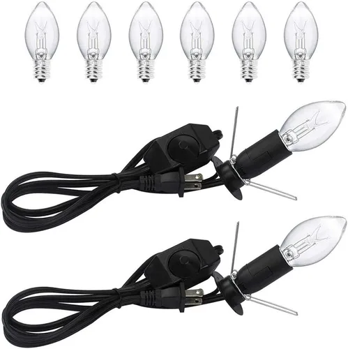 Miniatura 11 de Cable de repuesto para lámpara de sal, 1 paquete con interruptor de atenuación, cable de lámpara de 5 pies y 6 bombillas halógenas de sal (15 vatios)