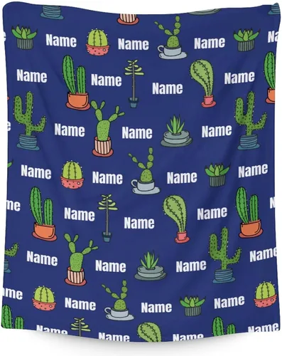 Miniatura 8 de Manta de cactus – Suave, mullida y cálida – Manta pequeña de 30 x 40 pulgadas para regazo y cuna, manta estética azul oscuro, regalo