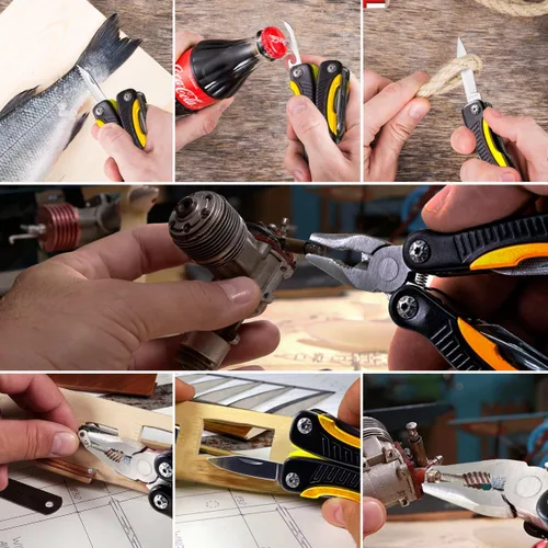Miniatura 9 de Mini Multiherramienta de Bolsillo 12 en 1 con Cuchillo y Alicates - Mejor Accesorio de Utilidad Todo en Uno Multiusos para Hombres y Mujeres - Mejor