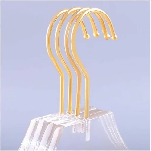 Miniatura 3 de Perchas acrílicas con gancho dorado, ropa transparente, perchas estándar para bodas y damas de honor de mujer
