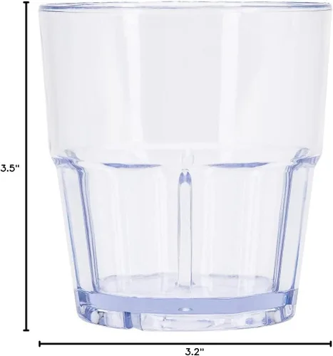 Miniatura 12 de Restaurantware Bev Tek - Juego de 50 vasos de plástico de 9 onzas resistentes a las roturas, vasos apilables de plástico transparente aptos