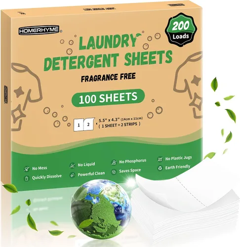Miniatura 15 de Sábanas de detergente para ropa – Aroma de lino fresco, 200 cargas (100 hojas), sin plástico para viajes, dormitorios, hogar, apartamentos
