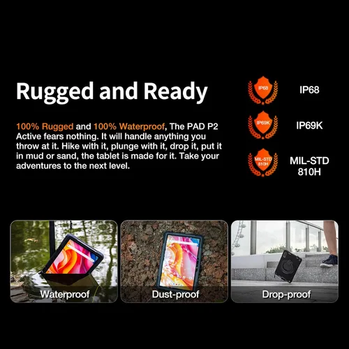 Miniatura 3 de AGM Tablet P2 Active Ultra Rugged para todos, tableta Android de 11 pulgadas, 16 GB de RAM 256 GB ROM 2 TB TF, pantalla IPS FHD de 90 Hz/Widevine