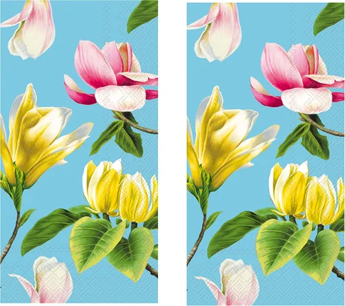 Juego de toallas de mano florales: toallas de mano de papel desechables de calidad con hermosos temas de flores, 32 toallas de papel floral total
