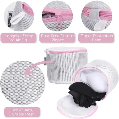 Miniatura 7 de Mamlyn Bolsas de sujetador de malla para lavadora, bolsas de lavado de lencería para lavandería