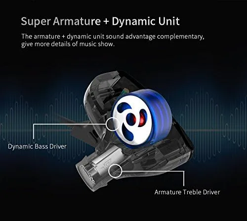 Miniatura 2 de Kinboofi KZ ZST - Auriculares intrauditivos, híbridos de doble conductor con equilibrio de color, auriculares HiFi Bass Auriculares intrauditivos