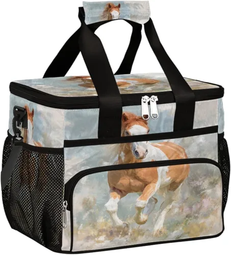 Miniatura 29 de Pardick Bolsa térmica suave con aislamiento de leopardo de galaxia para hombres y mujeres, lonchera grande a prueba de fugas, enfriador de playa