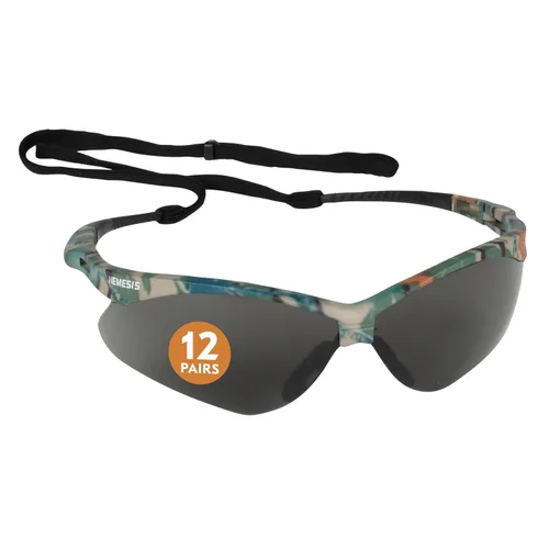 Jackson Safety Nemesis anteojos de seguridad, lentes antiniebla y para humo con marco de camuflaje, paquete de de 12, 12