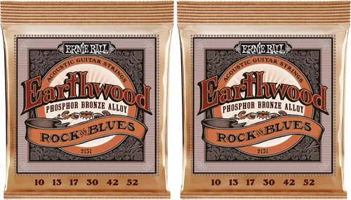 Miniatura 11 de Ernie Ball Earthwood P03543 - Cuerdas para guitarra acústica personalizadas de bronce fosforoso medio, paquete de 3, calibre 12.5-56